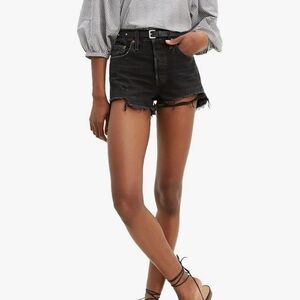 Levi’s 501 button fly black shorts 28